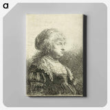 アートパネル-Saskia with Pearls in Her Hair - レンブラント ファン レイン Canvas.