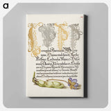 アートパネル-Broad Bean and Liverleaf from Mira Calligraphiae Monumenta
 - 書道のお手本 Canvas.