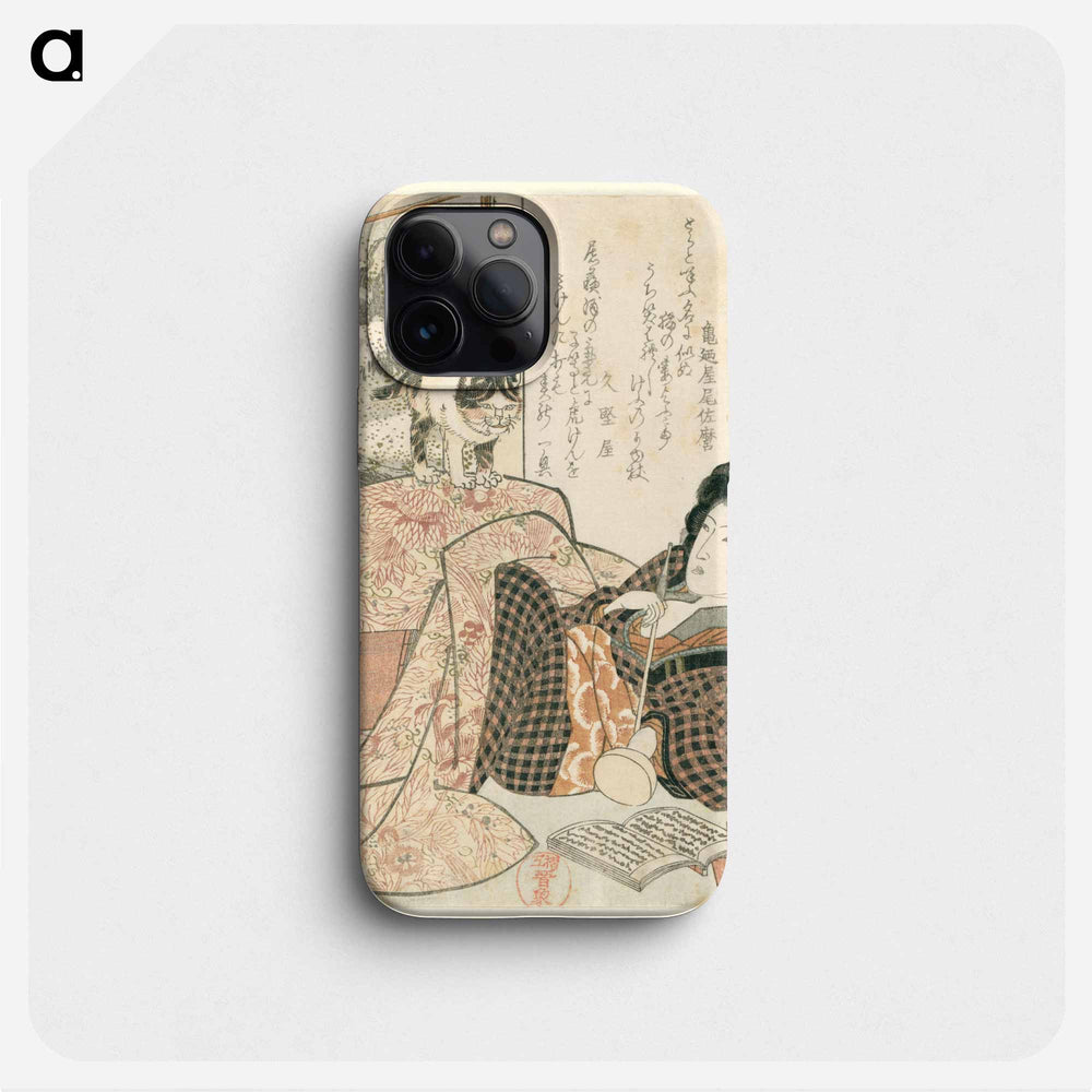 Vrouw met kat op tafel - 歌川 国芳 Phone Case.