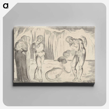 アートパネル-A Serpent Attacking Buoso Donata - ウィリアム ブレイク Canvas.