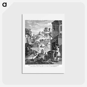 アートポストカード-Satire on False Perspective - ウィリアム ホガース Postcard.