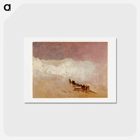 アートポストカード-Shore Scene with Waves and Breakwater - ウィリアム ターナー Postcard.
