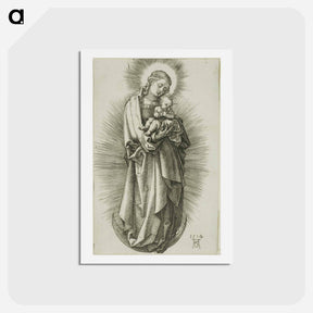 アートポストカード-The Virgin on the Crescent with a Diadem - アルブレヒト デューラー Postcard.
