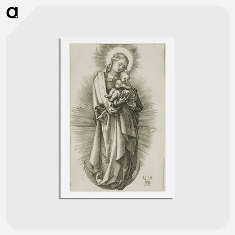 アートポストカード-The Virgin on the Crescent with a Diadem - アルブレヒト デューラー Postcard.