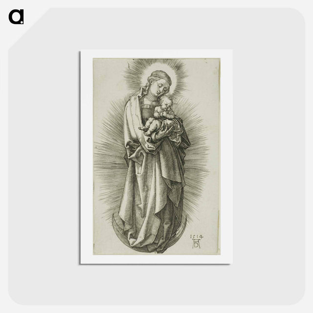 アートポストカード-The Virgin on the Crescent with a Diadem - アルブレヒト デューラー Postcard.
