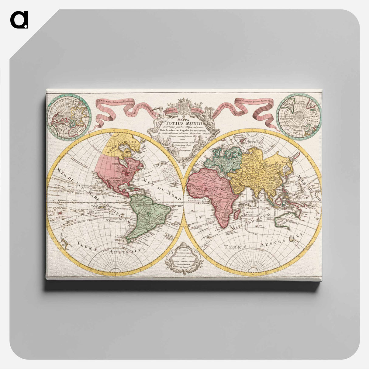 Mappa totius mundi - アンティーク地図 Canvas.