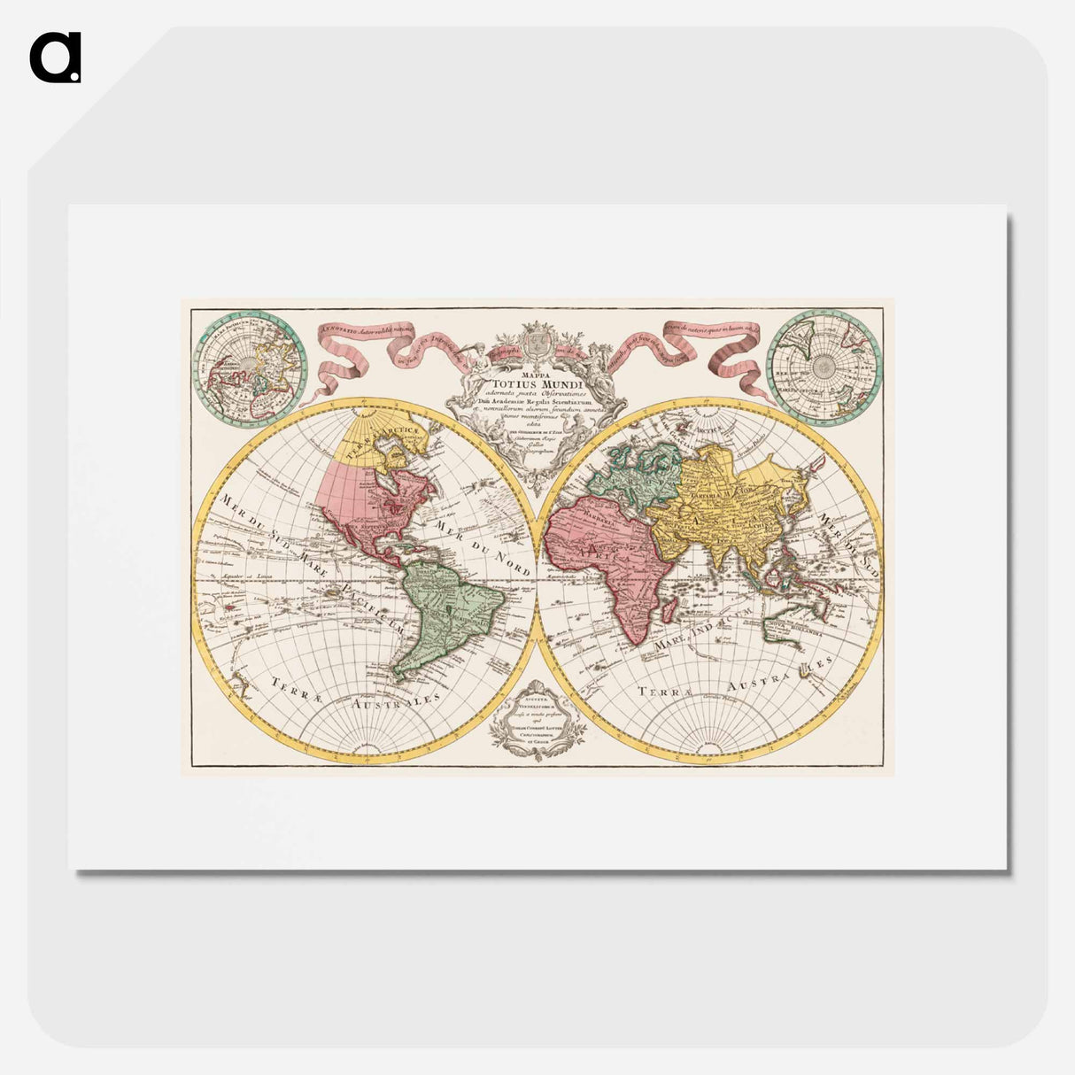 Mappa totius mundi - アンティーク地図 Poster.