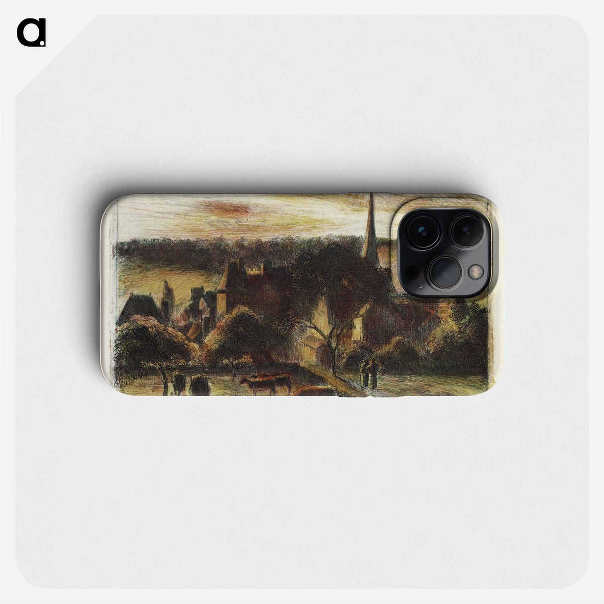 Church and Farm at Éragny - カミーユ ピサロ Phone Case.