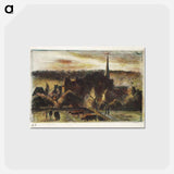 アートポストカード-Church and Farm at Éragny - カミーユ ピサロ Postcard.