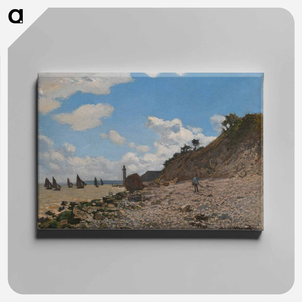 The Beach at Honfleur - クロード モネ Canvas.