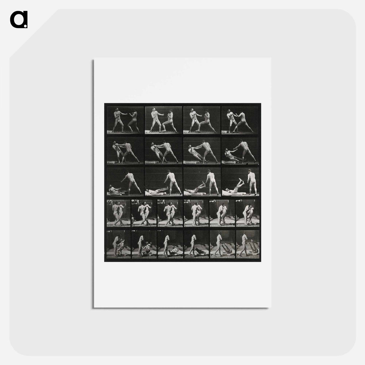 アートポストカード-Boxing Match
 - エドワード マイブリッジ Postcard.