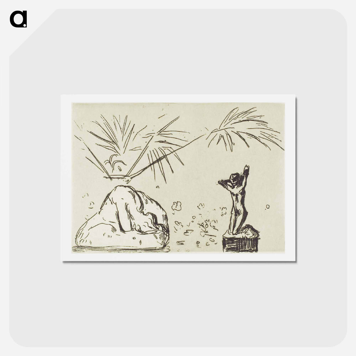 アートポストカード-Interior with Sculptures - エドヴァルド ムンク Postcard.