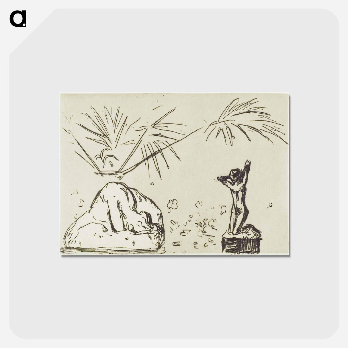 アートポストカード-Interior with Sculptures - エドヴァルド ムンク Postcard.