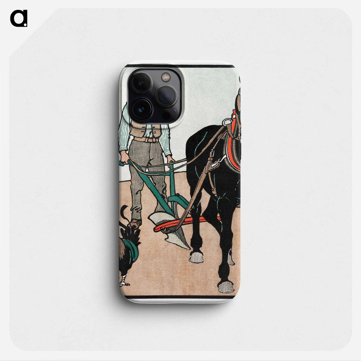 Man with Rooster and Horse - エドワード ペンフィールド Phone Case.