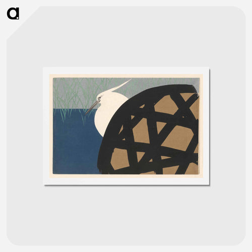 White Heron - 神坂 雪佳 Postcard.
