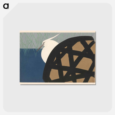 アートポストカード-White Heron - 神坂 雪佳 Postcard.