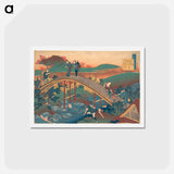 アートポストカード-Hokusai's Poem by Ariwara no Narihira - 葛飾 北斎 Postcard.