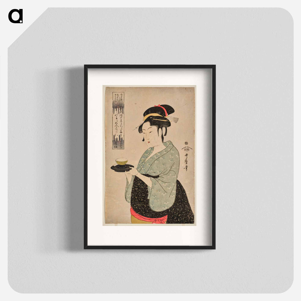 Naniwaya Teahouse Waitress Okita - 喜多川 歌麿 Poster.