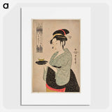 Naniwaya Teahouse Waitress Okita - 喜多川 歌麿 Poster.