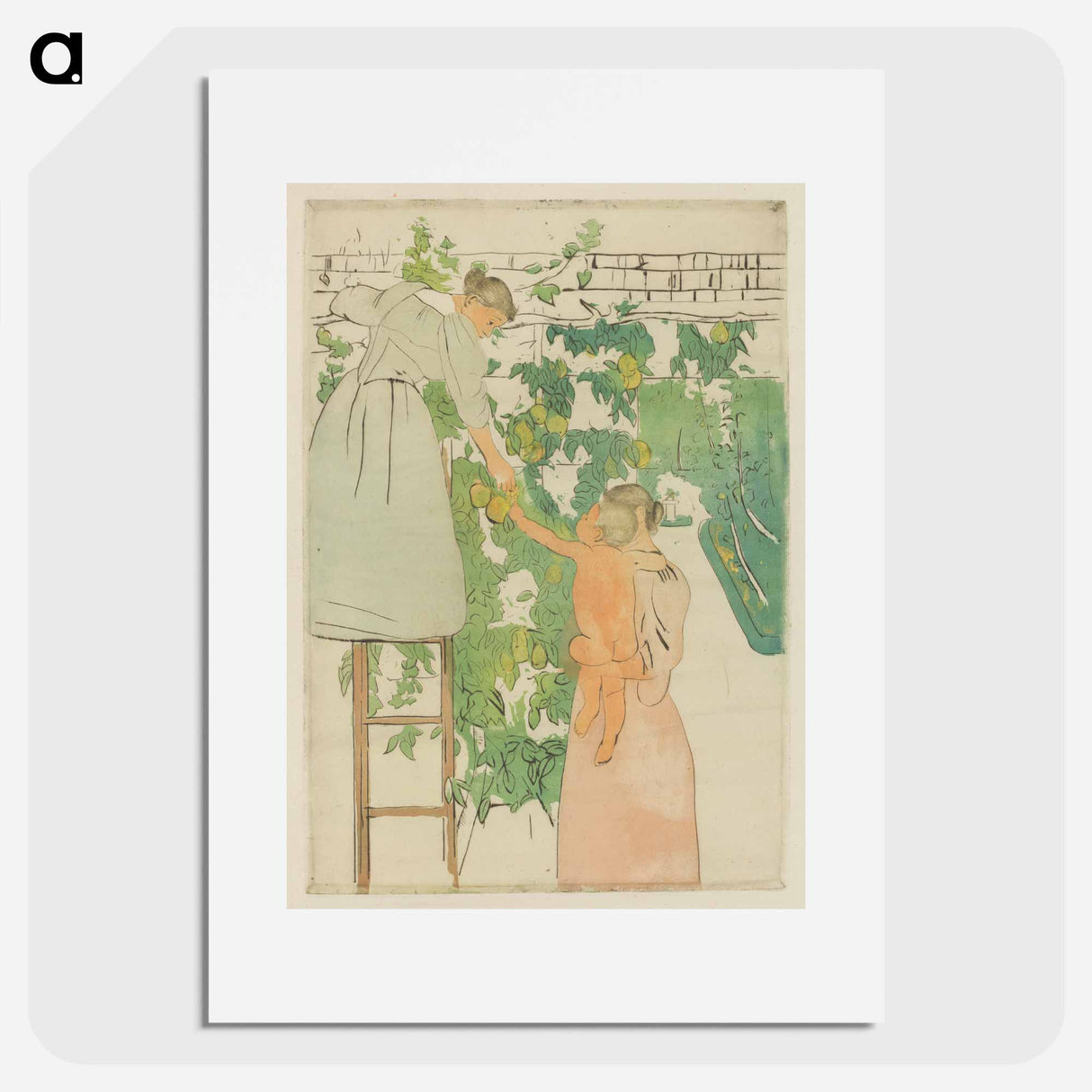 Gathering Fruit - Mary Cassatt Poster.