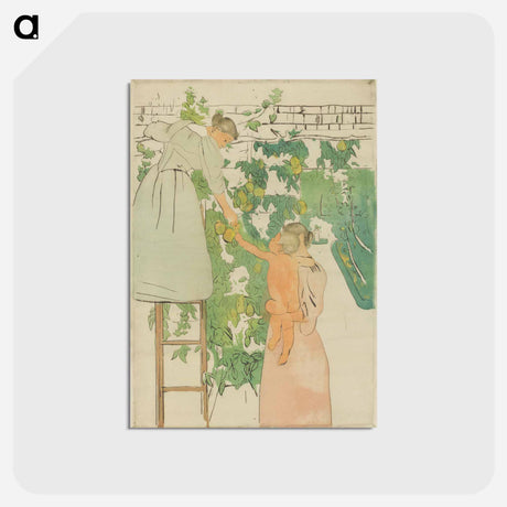 アートポストカード-Gathering Fruit - メアリー カサット Postcard.