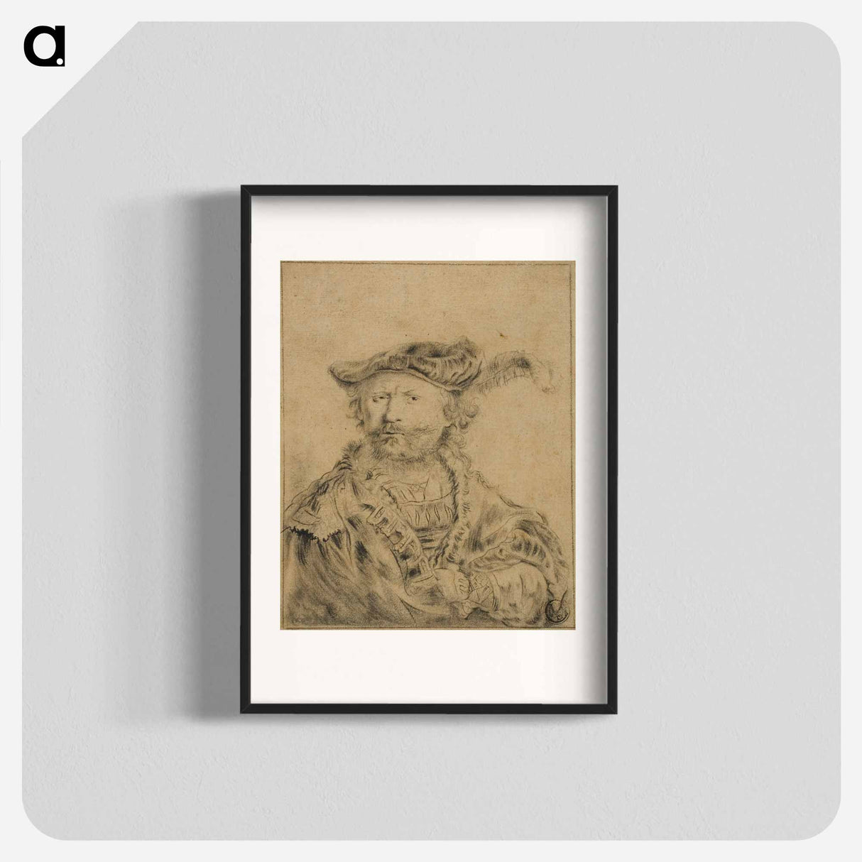 アートポスター-Rembrandt with a Plumed Hat - レンブラント ファン レイン Poster.