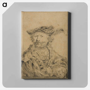 アートパネル-Rembrandt with a Plumed Hat - レンブラント ファン レイン Canvas.