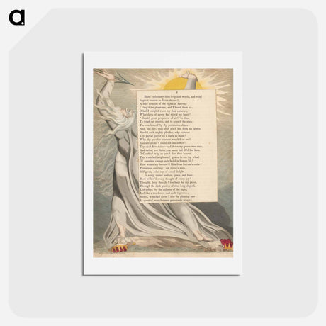 アートポストカード-Young's Night Thoughts, Page 8, "Death! Great Proprietor of All!" - ウィリアム ブレイク Postcard.