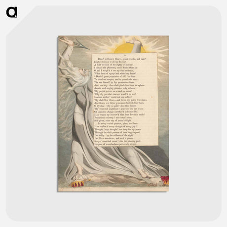 アートポストカード-Young's Night Thoughts, Page 8, "Death! Great Proprietor of All!" - ウィリアム ブレイク Postcard.