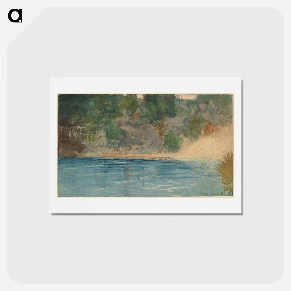 アートポストカード-Blue Spring, Florida - ウィンスロー ホーマー Postcard.