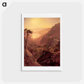 アートポストカード-View of Donner Lake, California - アルバート ビアスタット Postcard.
