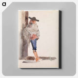 Spaniard leaning against a wall, study - アルバート エーデルフェルト Canvas.