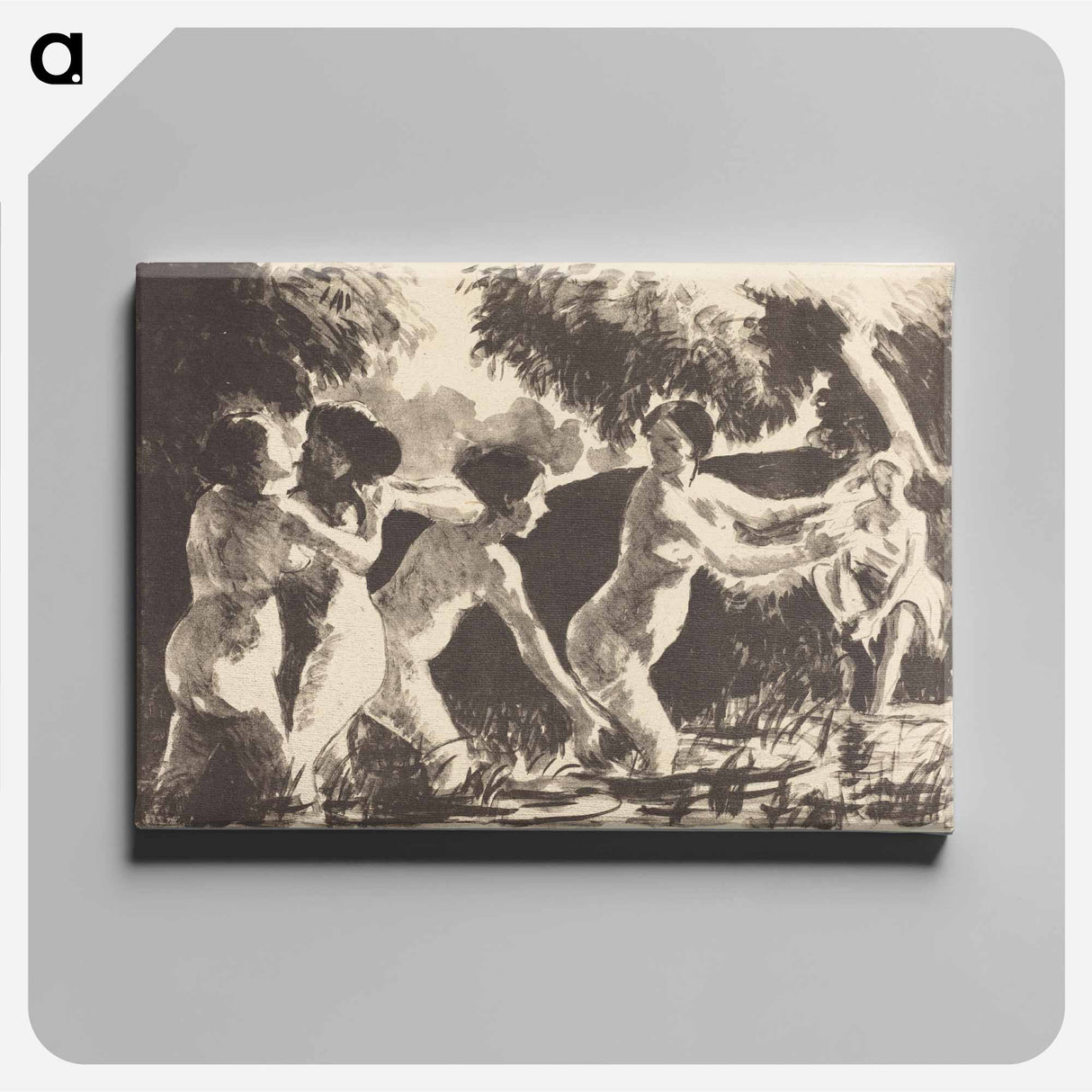 Bathers Wrestling - カミーユ ピサロ Canvas.