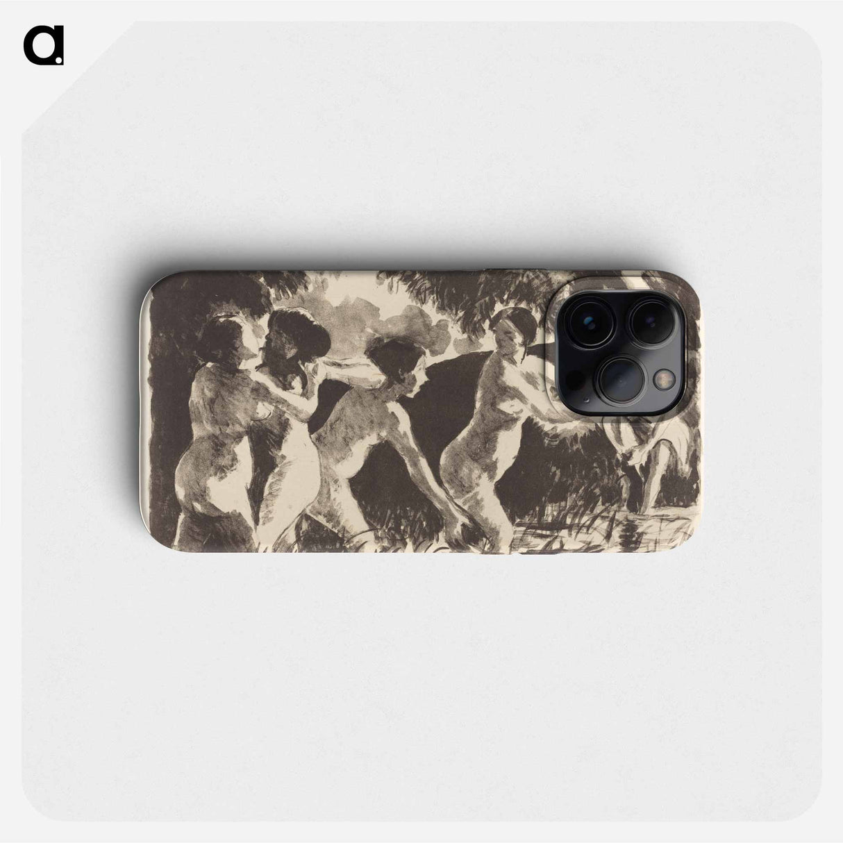 Bathers Wrestling - Camille Pissarro Phone Case.