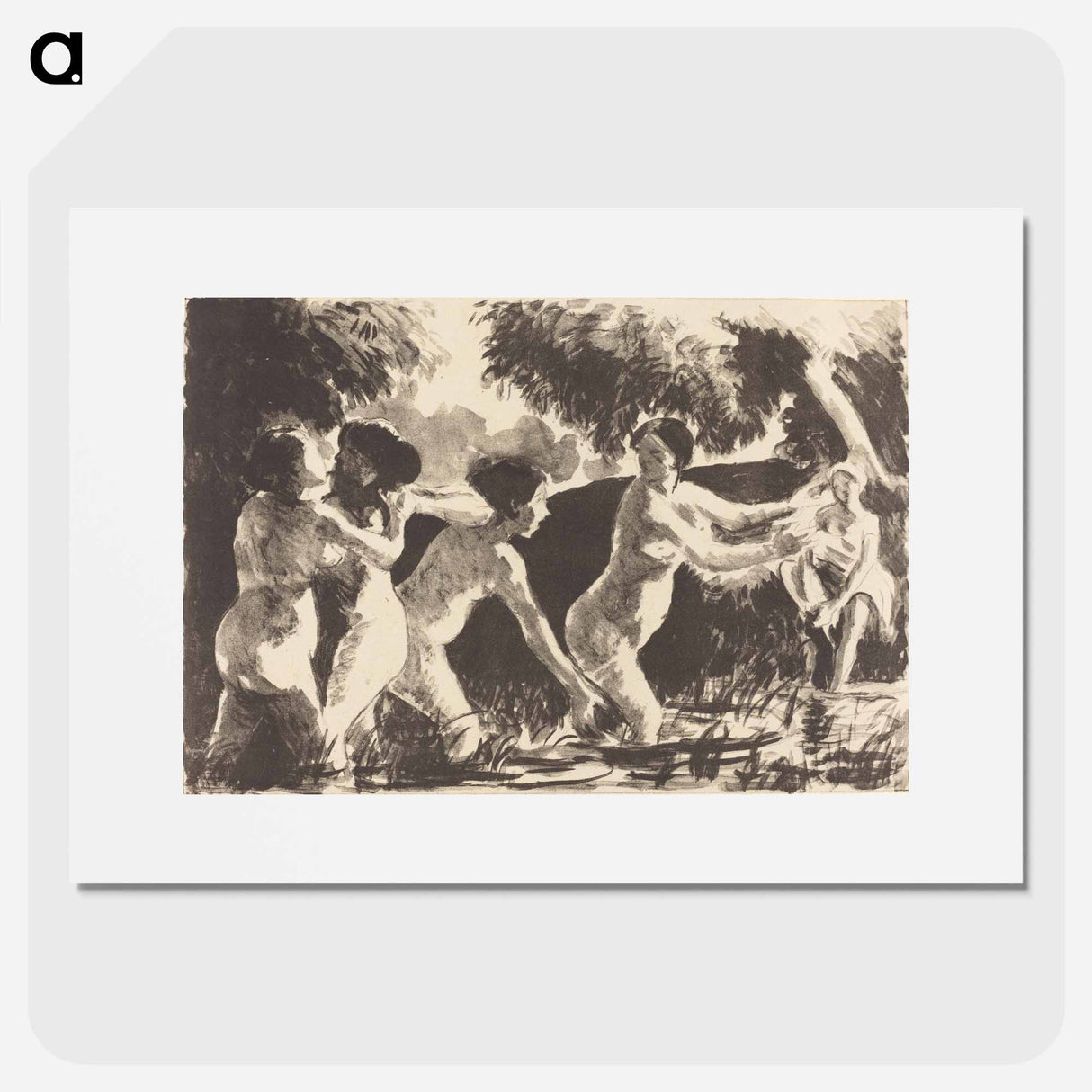 Bathers Wrestling - カミーユ ピサロ Poster.