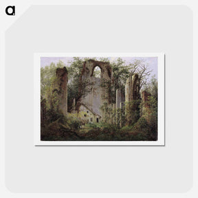 アートポストカード-Ruined Monastery of Eldena near Greifswald - カスパー ダーヴィト フリードリヒ Postcard.