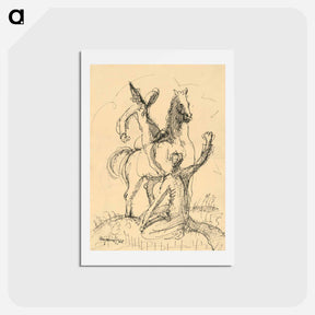 アートポストカード-Two Clowns with a Horse
 - シプリアン マジェルニク Postcard.