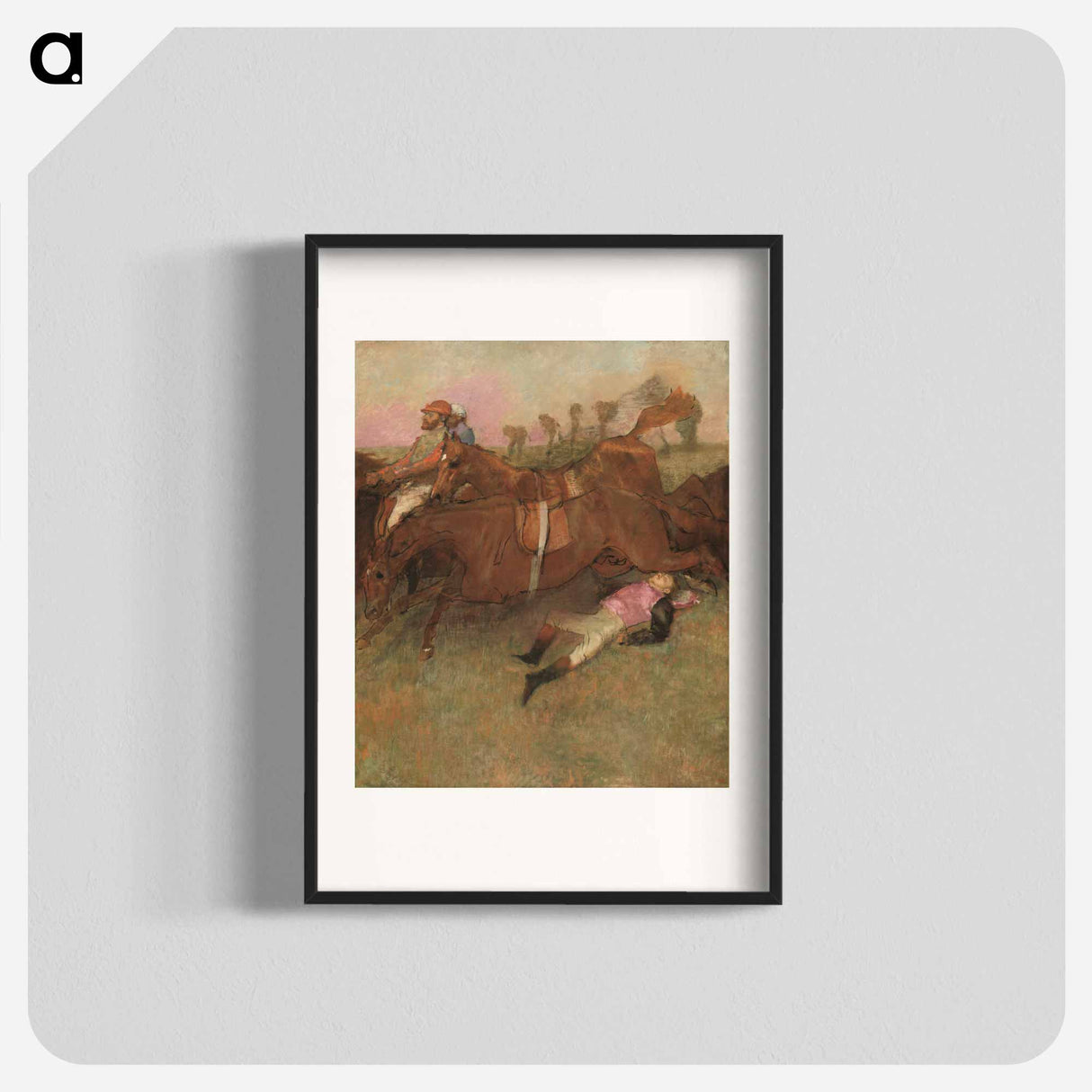 Scene from the Steeplechase: The Fallen Jockey - Edgar Degas Poster.