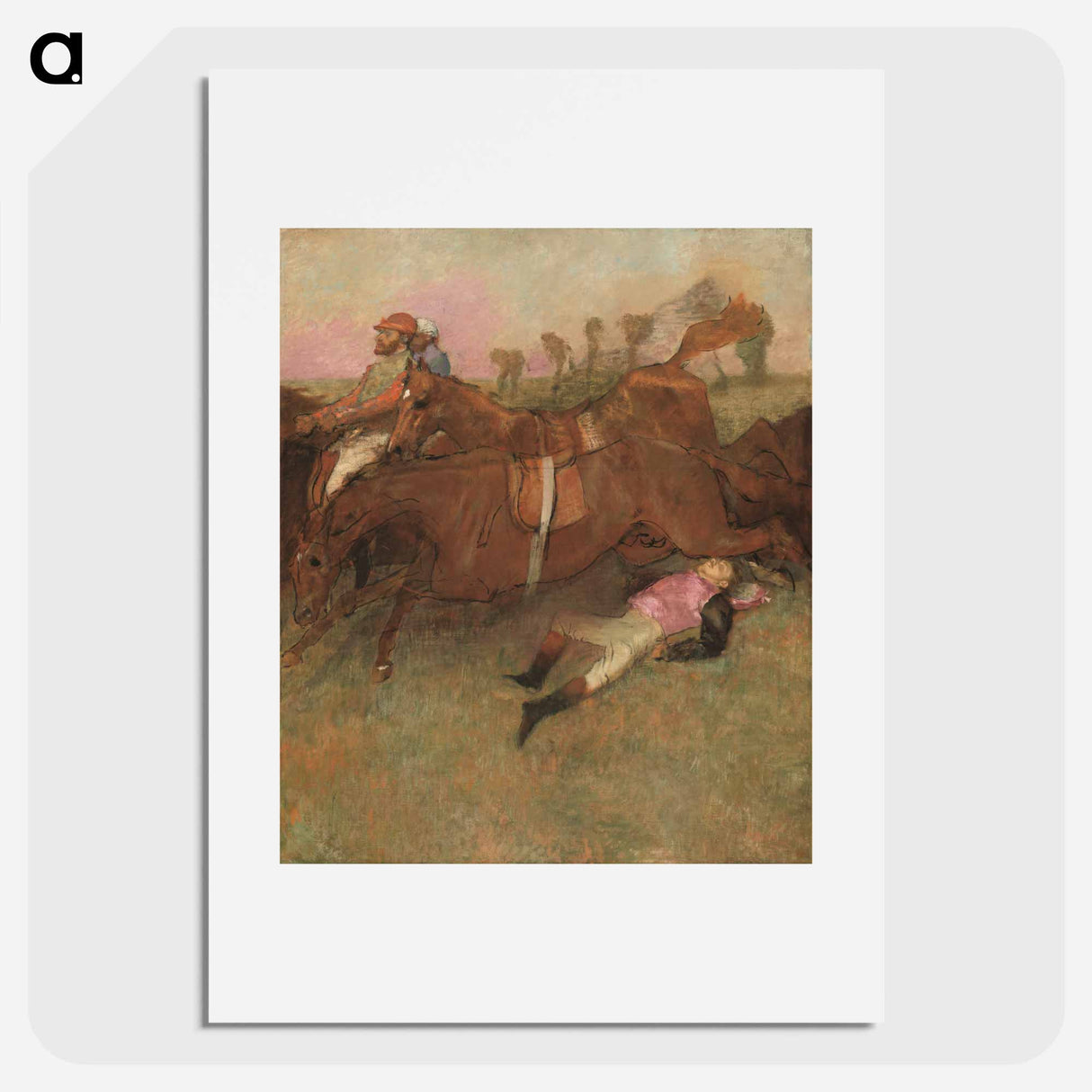 Scene from the Steeplechase: The Fallen Jockey - Edgar Degas Poster.