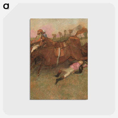 アートポストカード-Scene from the Steeplechase: The Fallen Jockey - エドガー ドガ Postcard.