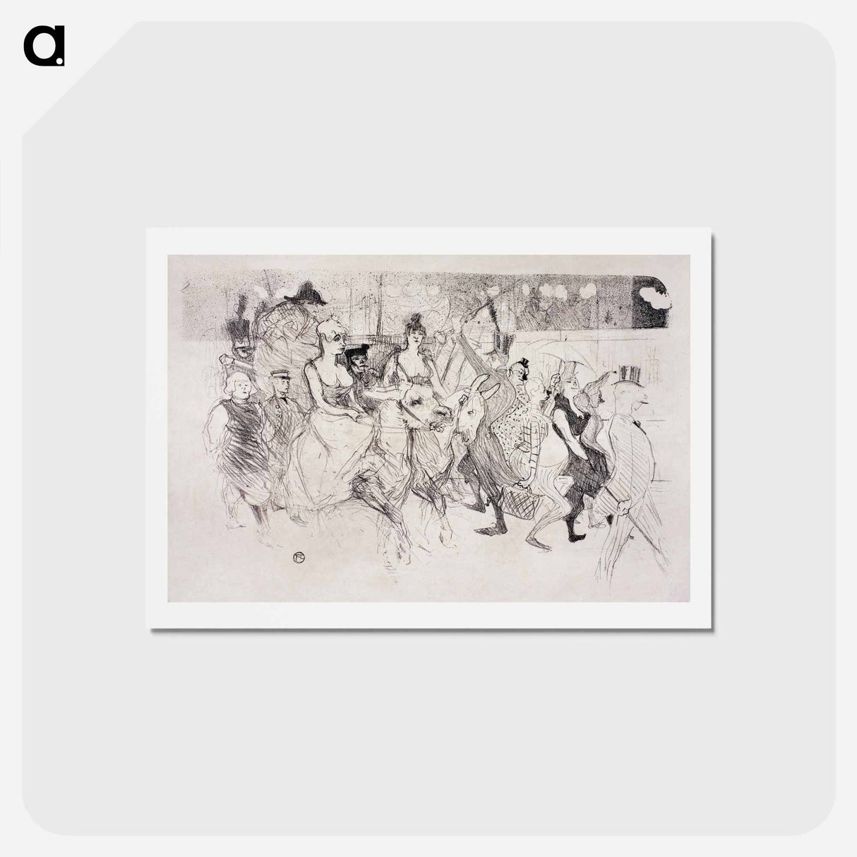 アートポストカード-Une redoute au Moulin Rouge - アンリ ド トゥールーズ ロートレック Postcard.