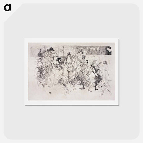アートポストカード-Une redoute au Moulin Rouge - アンリ ド トゥールーズ ロートレック Postcard.