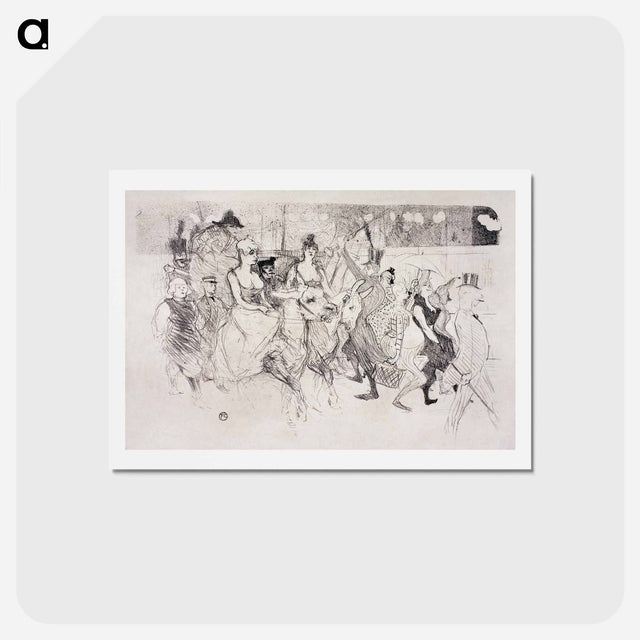 アートポストカード-Une redoute au Moulin Rouge - アンリ ド トゥールーズ ロートレック Postcard.