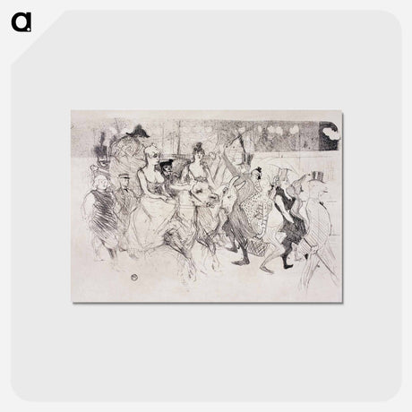 アートポストカード-Une redoute au Moulin Rouge - アンリ ド トゥールーズ ロートレック Postcard.