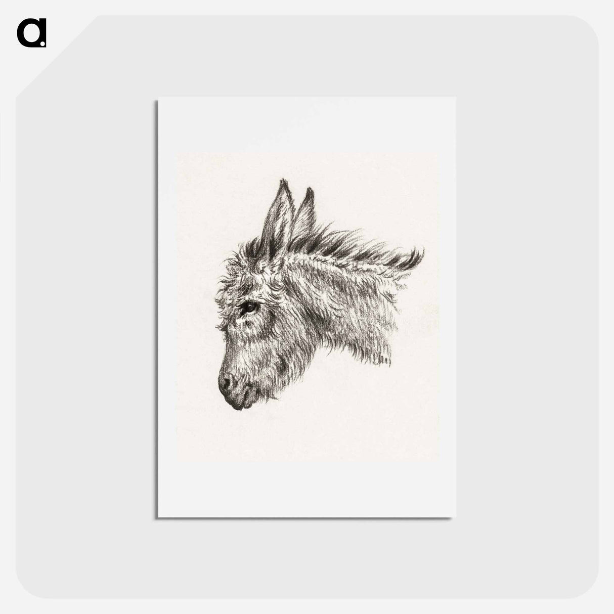アートポストカード-Head of a donkey - ジャン ベルナール Postcard.