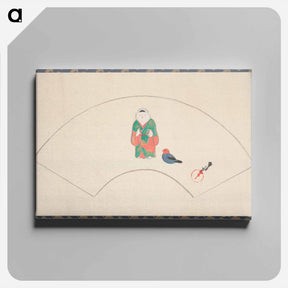 アートパネル-Folding Fan with Fushimi Doll - 神坂 雪佳 Canvas.