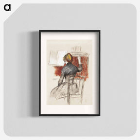 アートポスター-Woman at a Piano - ピエール オーギュスト ルノワール Poster.