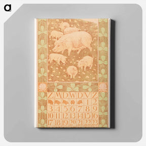 アートパネル-Kalenderblad april met varkens - テオ ヴァン ホイテマ Canvas.