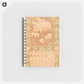 アートメモ帳-Kalenderblad april met varkens - テオ ヴァン ホイテマ Memo.