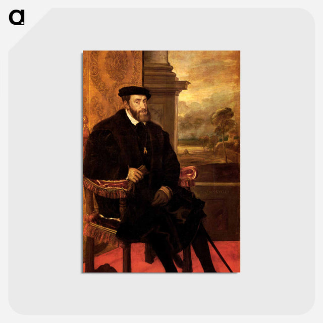 アートポストカード-Emperor Charles V Seated - ティツィアーノ ヴェチェッリオ Postcard.